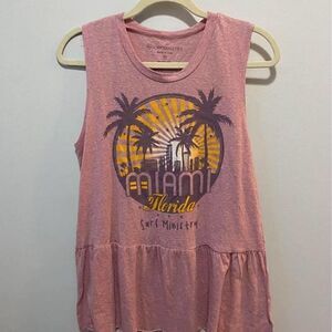 Surf Ministry Miami Florida Tank Pink M NWT